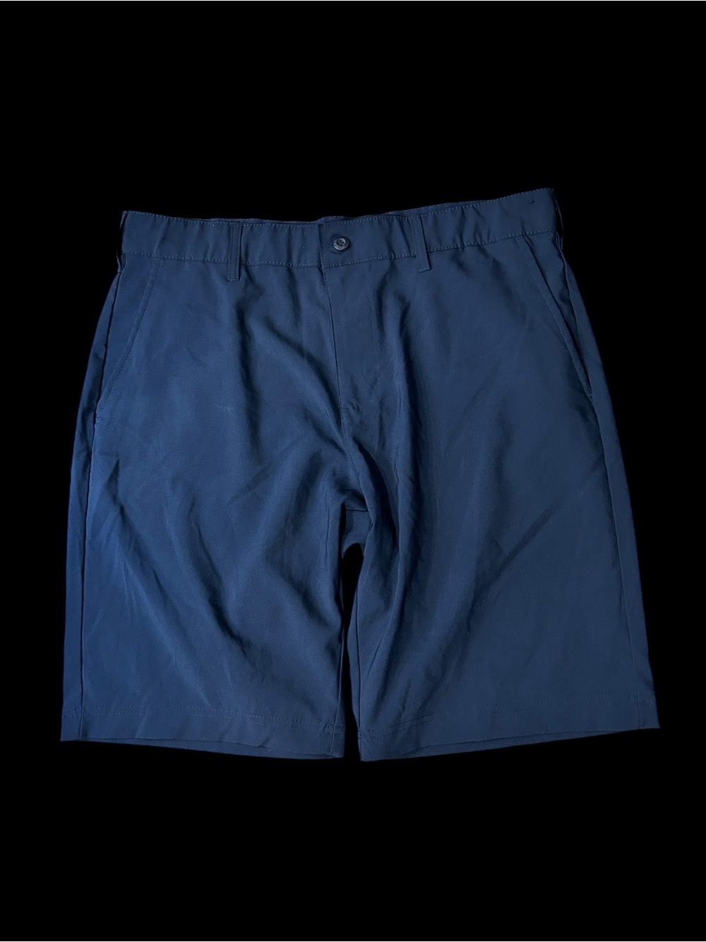 Men's Flat-Front Stretch Shorts - Deep Blue